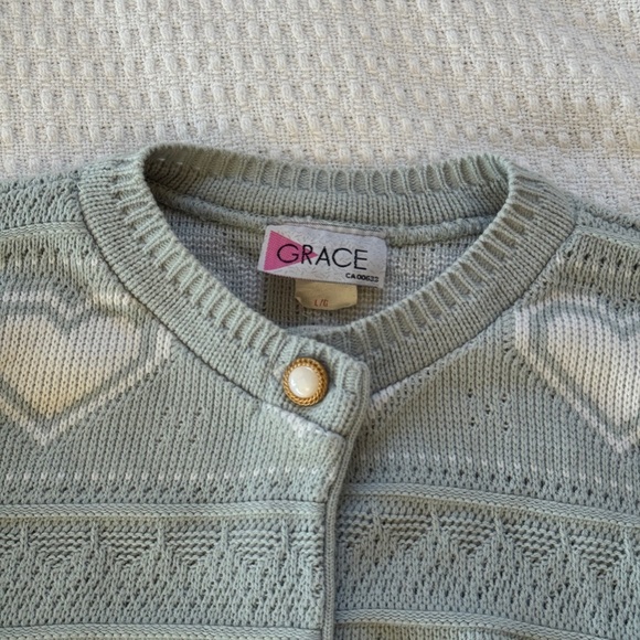 Vintage winter cardigan with hearts m-l - Picture 8 of 14